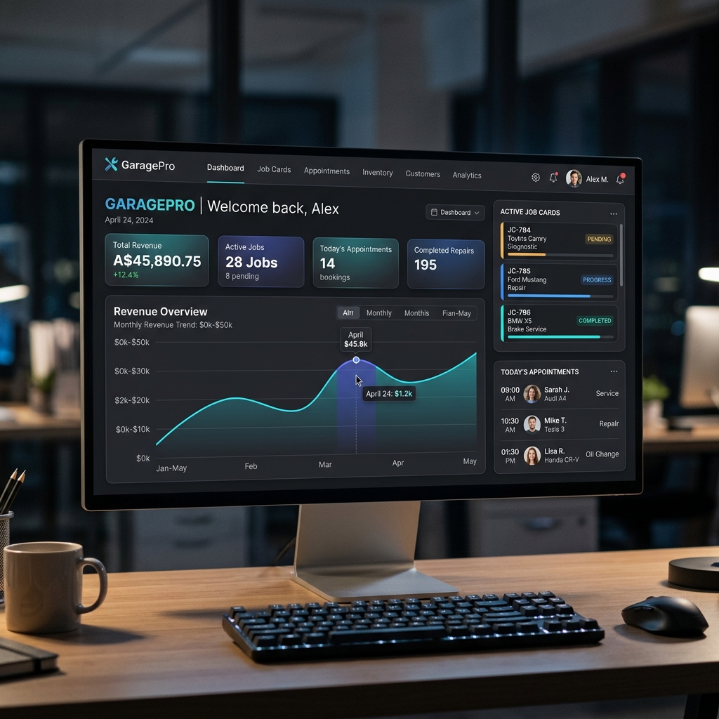 GaragePro Dashboard Screenshot